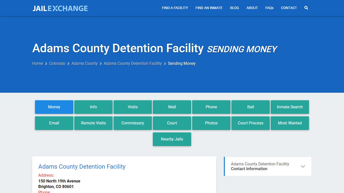 Send Money to Inmate - Adams County Detention Facility, CO - Jail Exchange